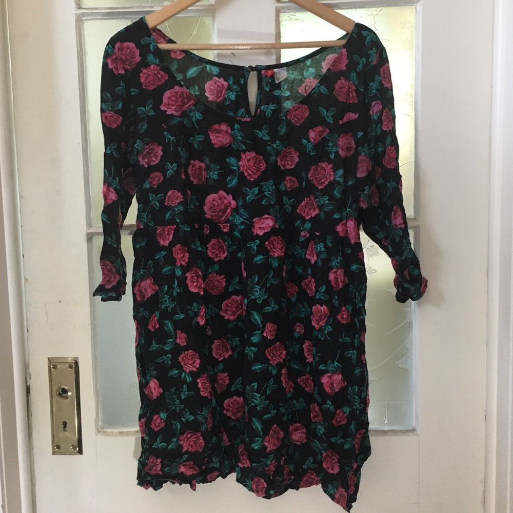 Pink Rose Floral Dress